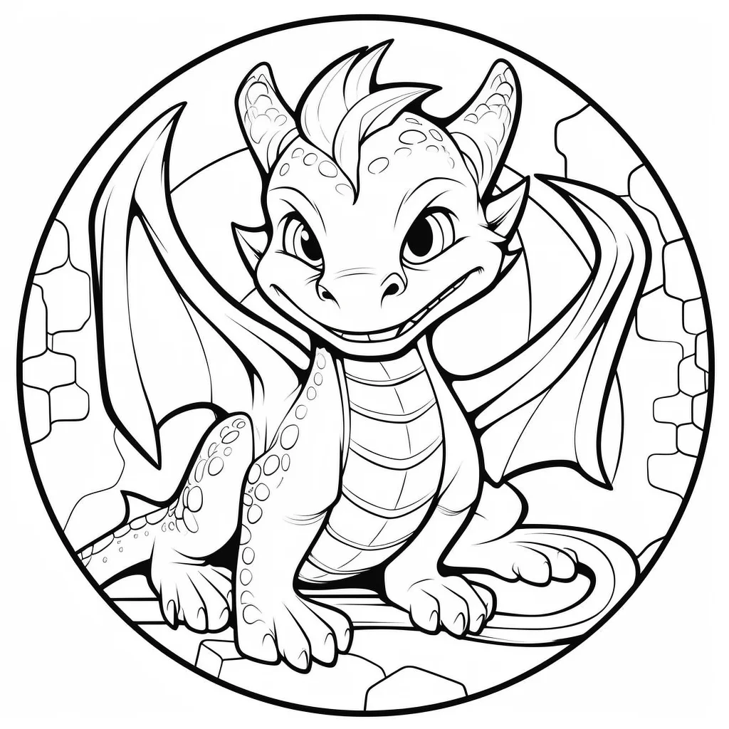 free easy dragon coloring pages for kids