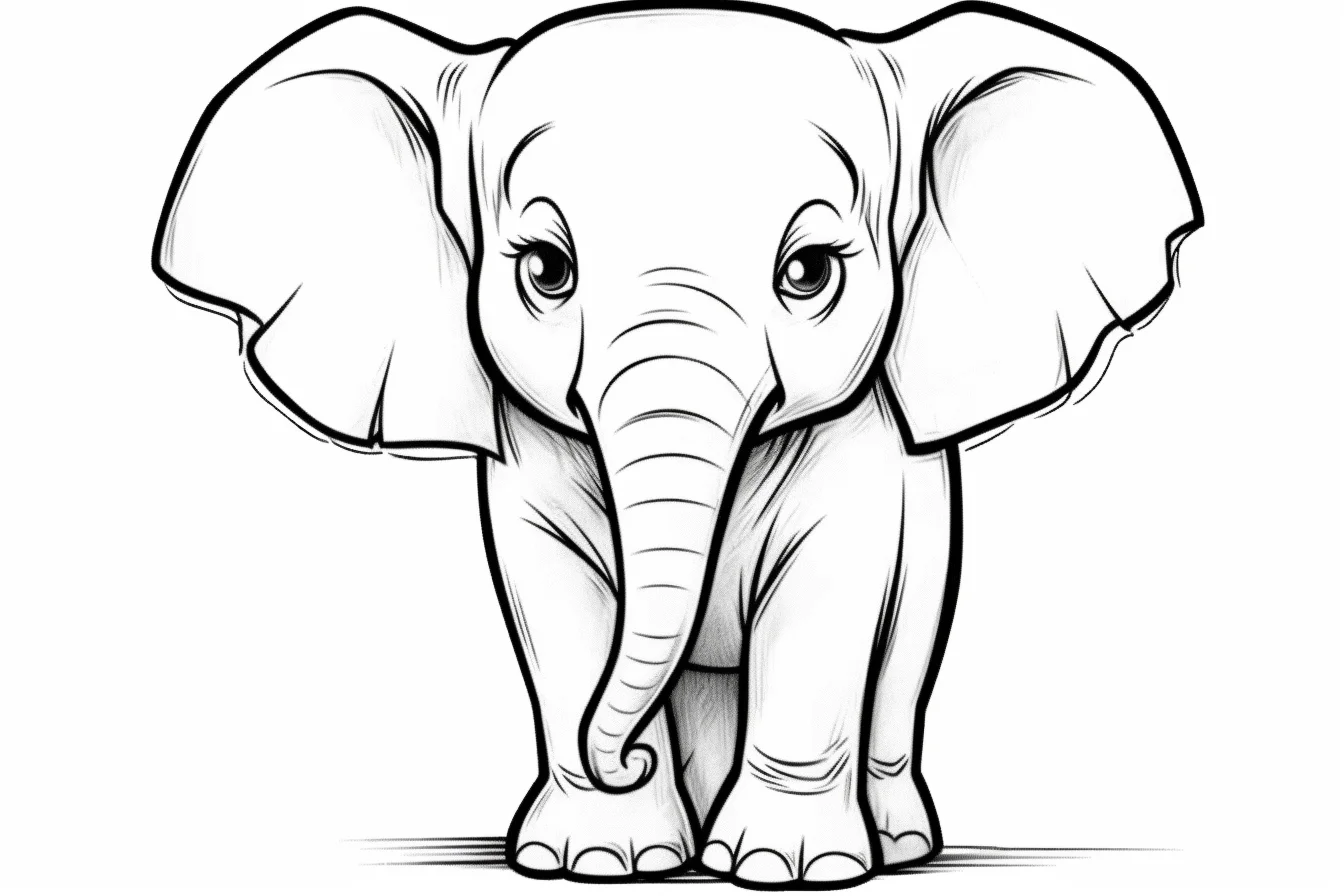 free easy elephant coloring pages