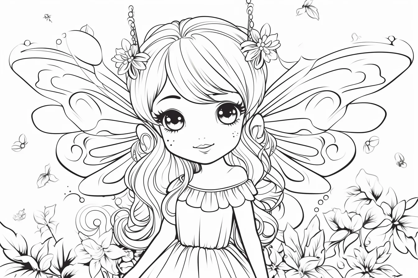 free fairy coloring pages cute
