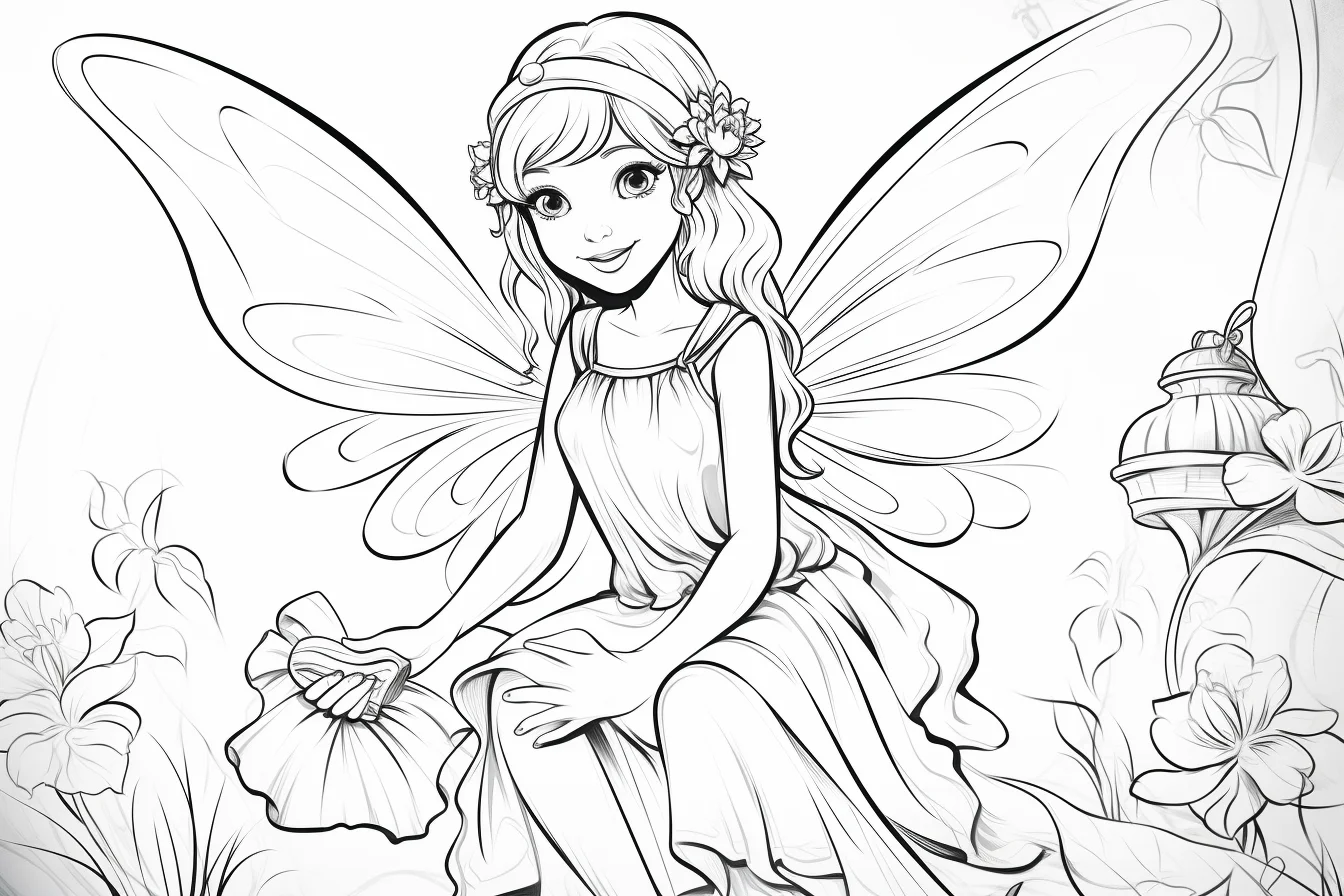 free fairy coloring pages easy