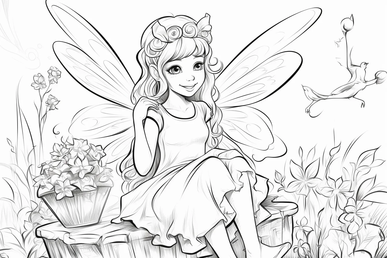 free fairy coloring pages for adults easy