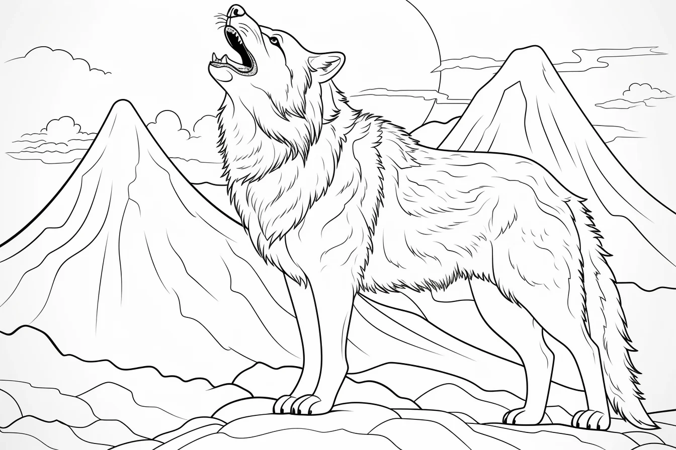 free howling wolf coloring pages