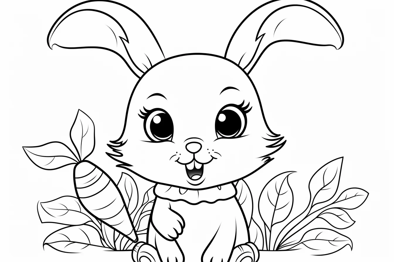 free kawaii bunny coloring pages