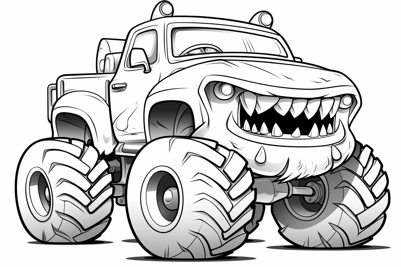 free monster truck coloring page