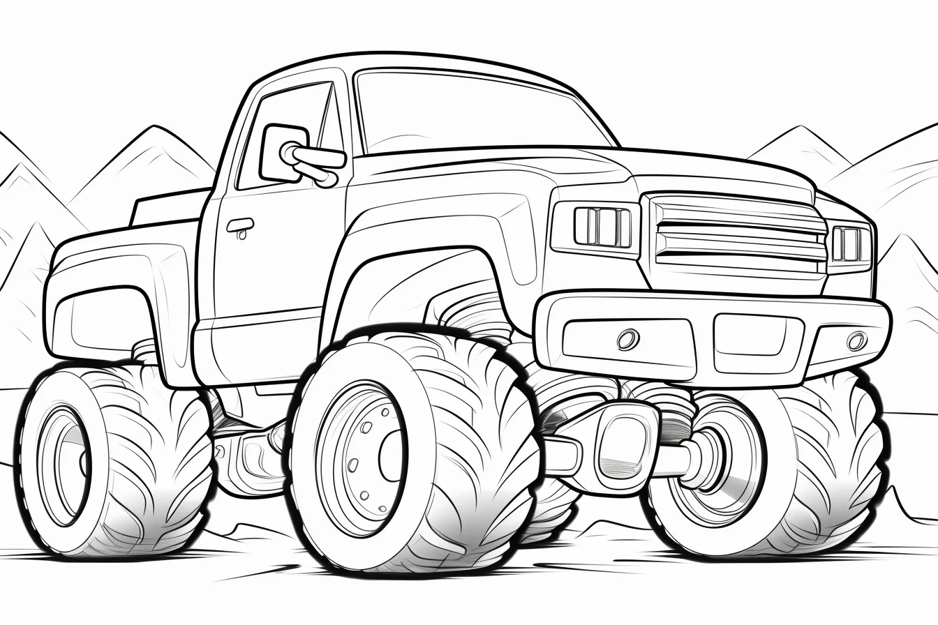 free monster truck coloring page