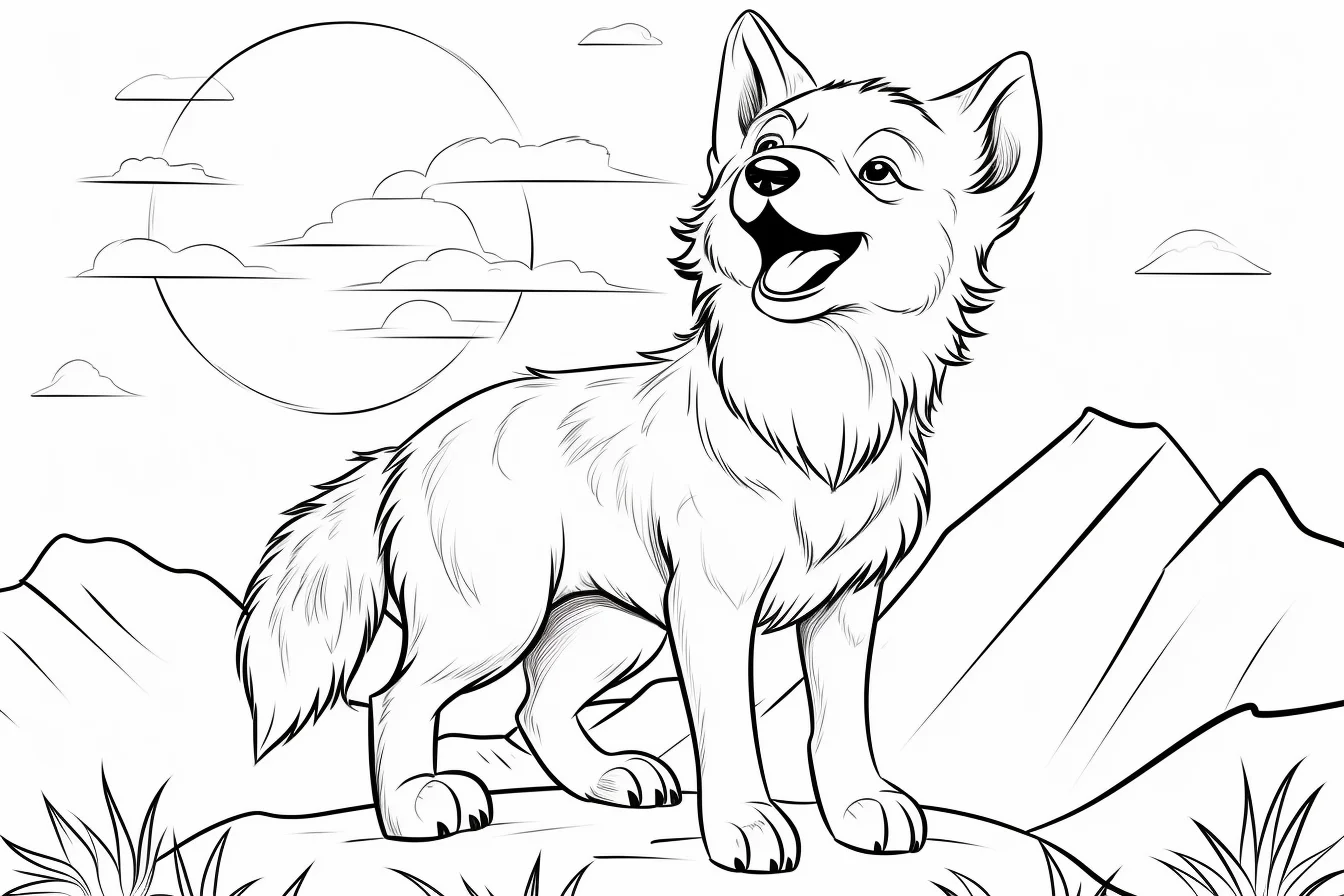free moon coloring howling wolf coloring pages