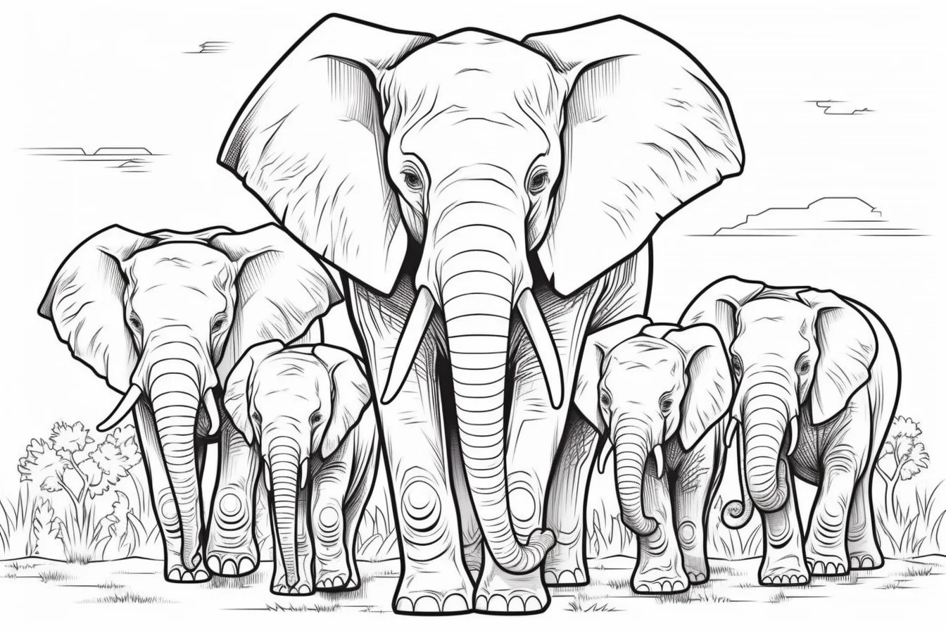 free printable coloring pages for kids elephant