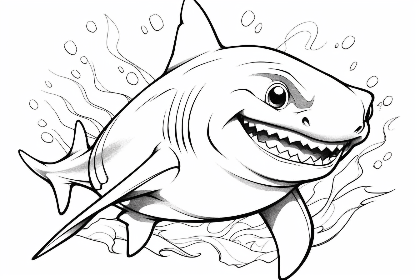 free printable colouring shark coloring pages