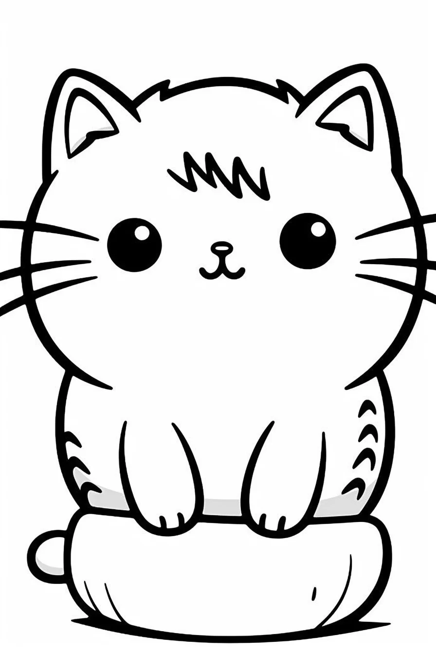 free printable cute cat coloring pages