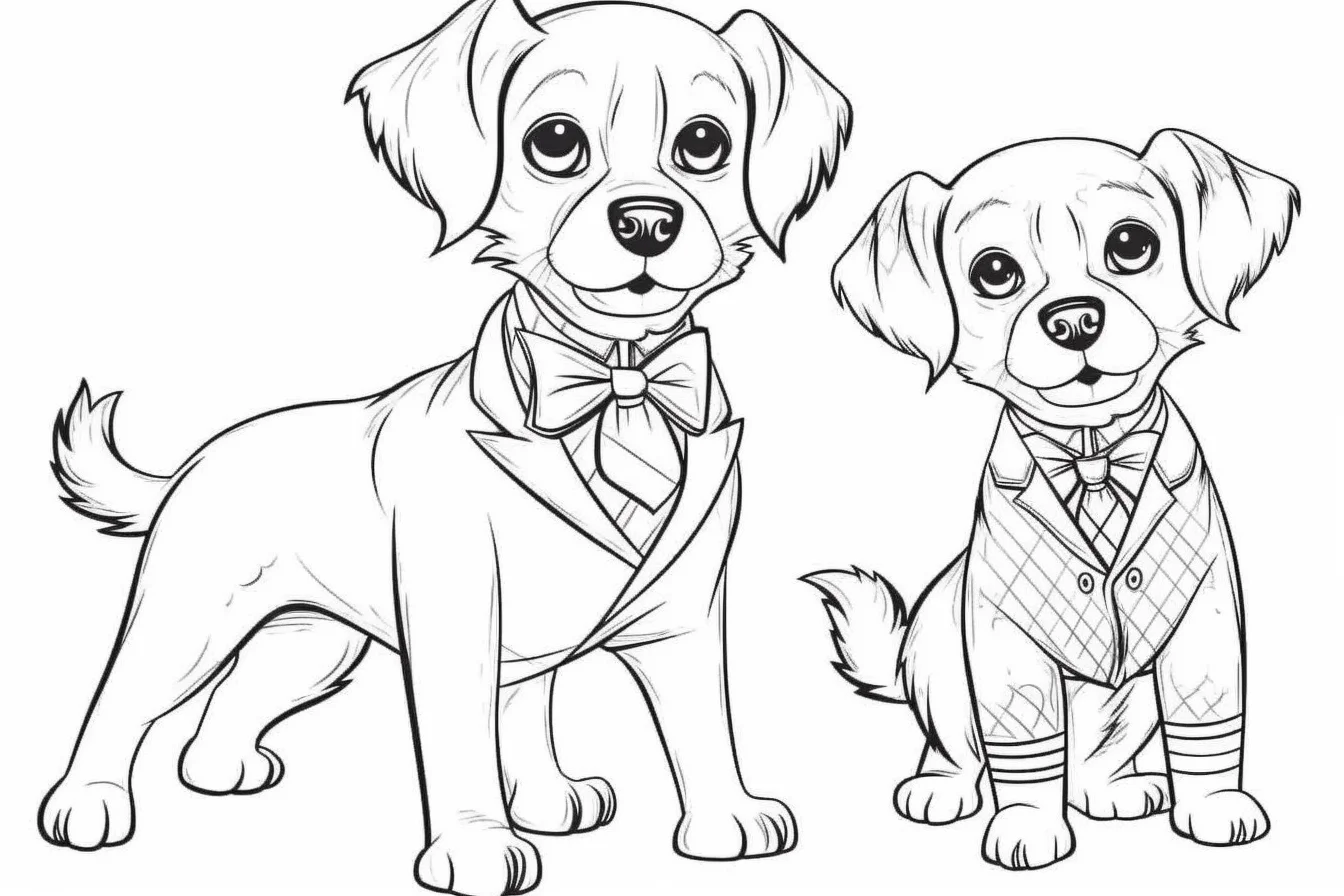 free printable cute dog coloring pages
