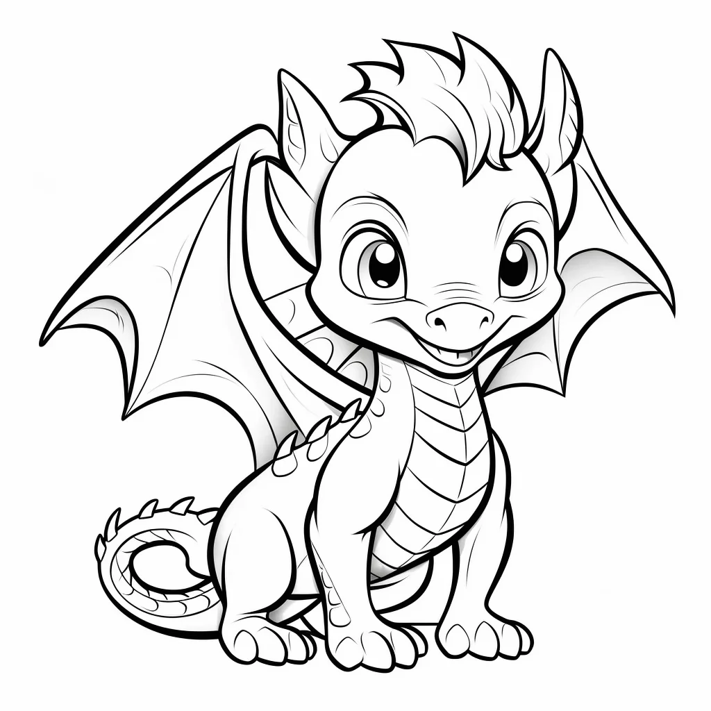 free printable cute dragon coloring pages for kids