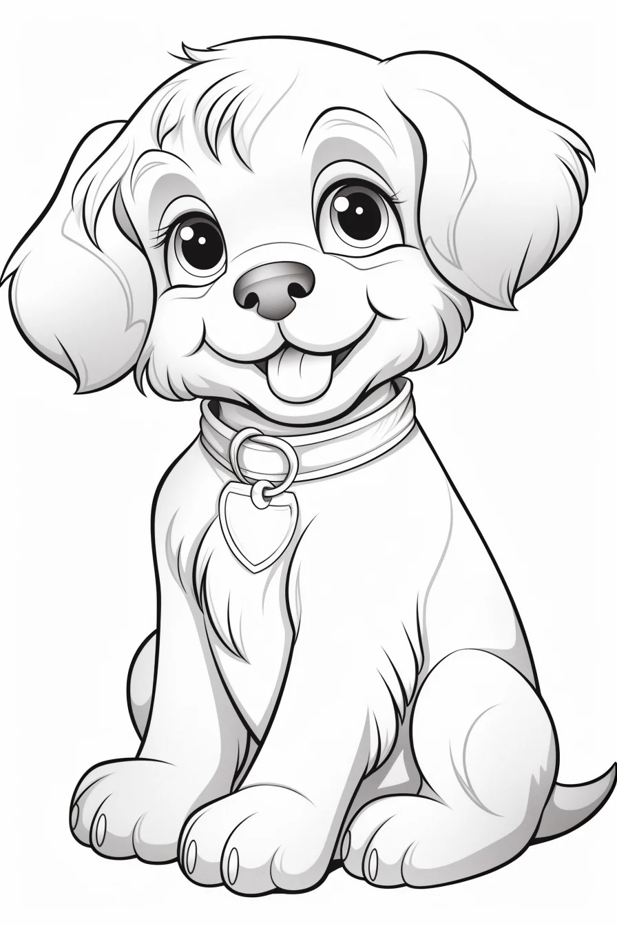 free printable cute puppy coloring pages