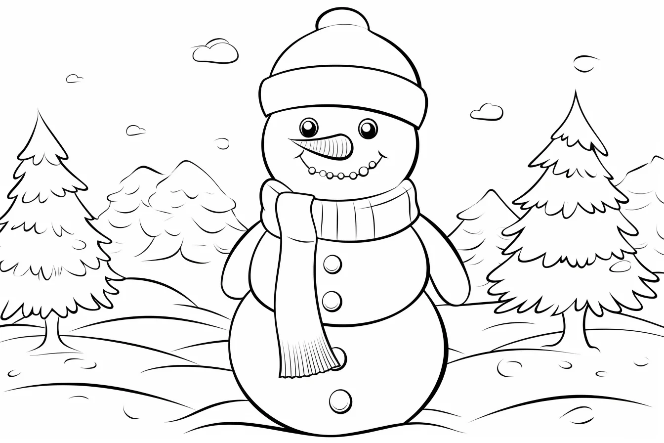 free printable cute snowman coloring pages