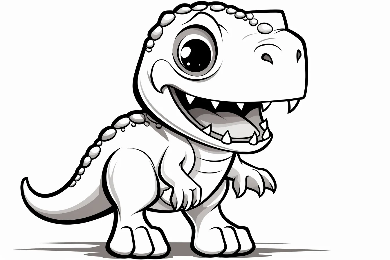 free printable cute t rex coloring page