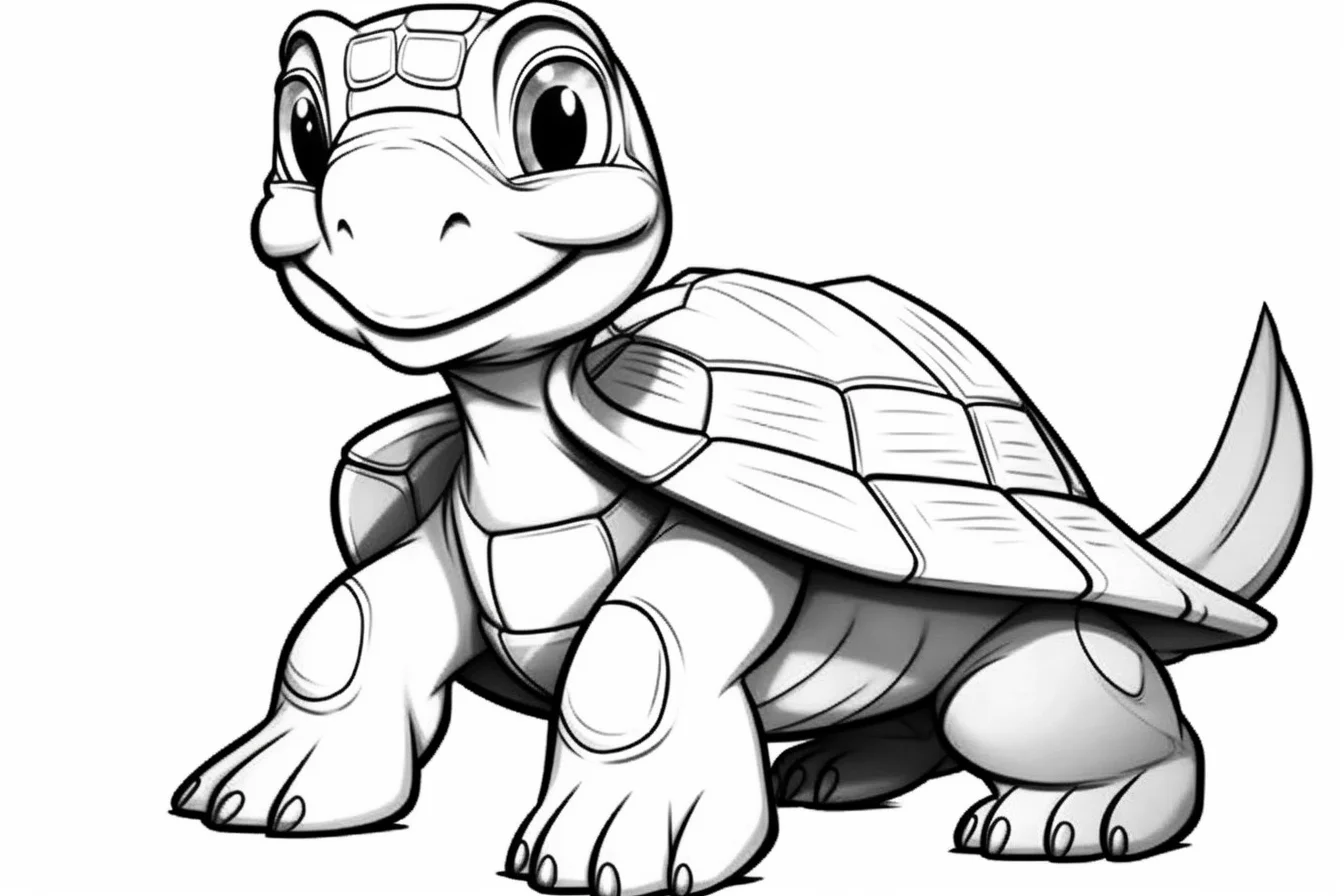 free printable cute turtle coloring pages for kids