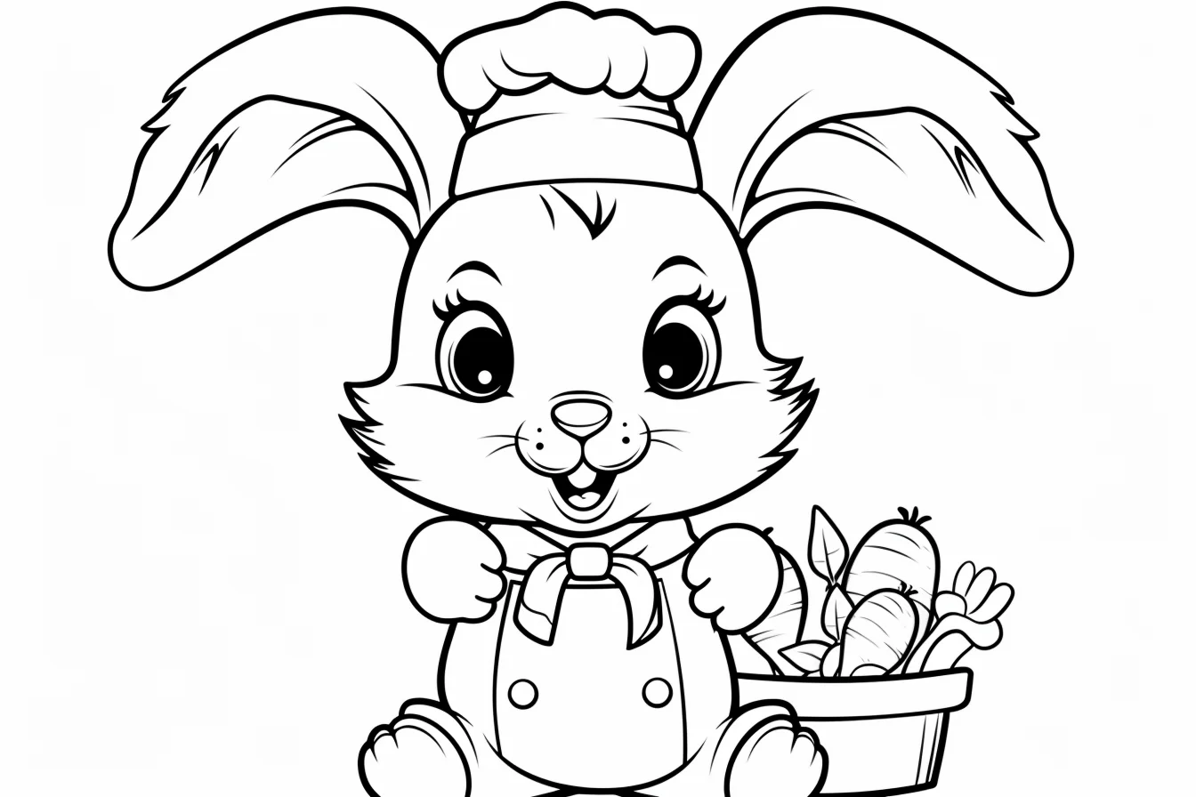 free printable kawaii bunny coloring pages