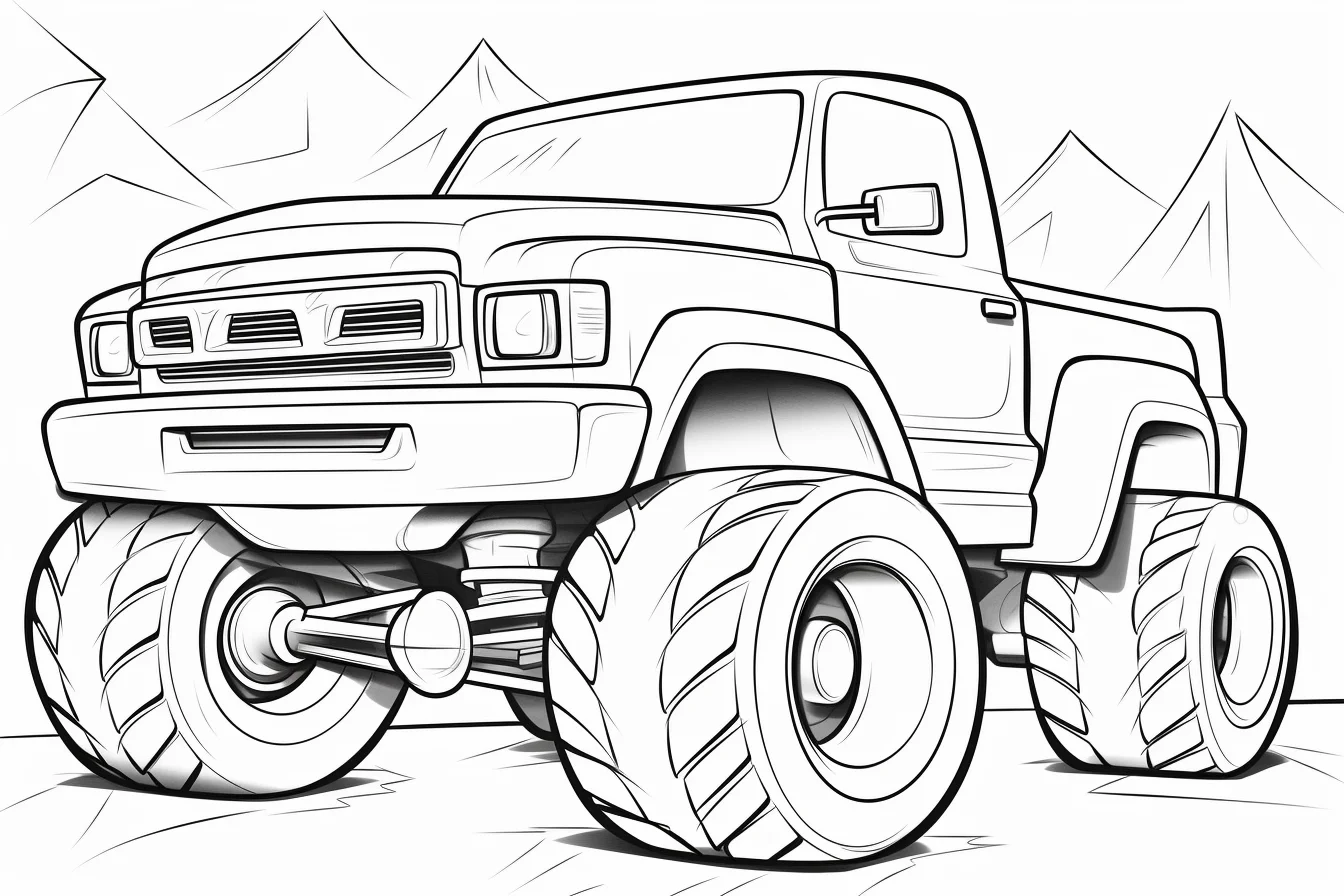 free printable monster truck coloring page