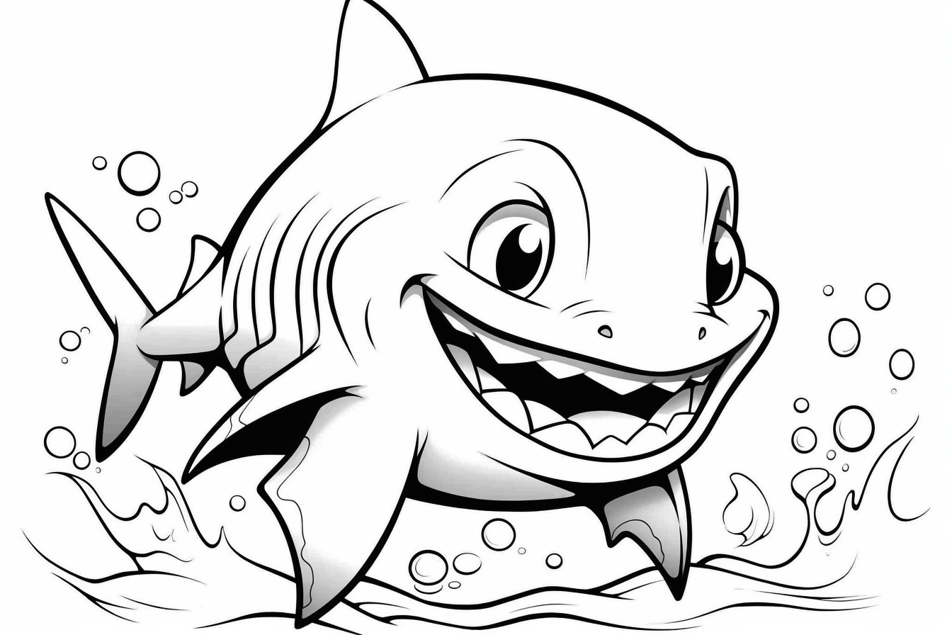 free printable shark coloring