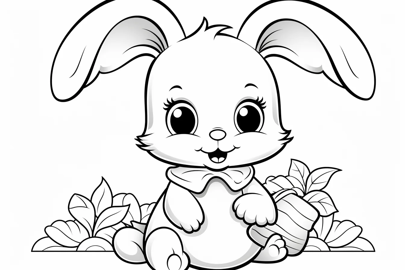 free printable simple bunny coloring page