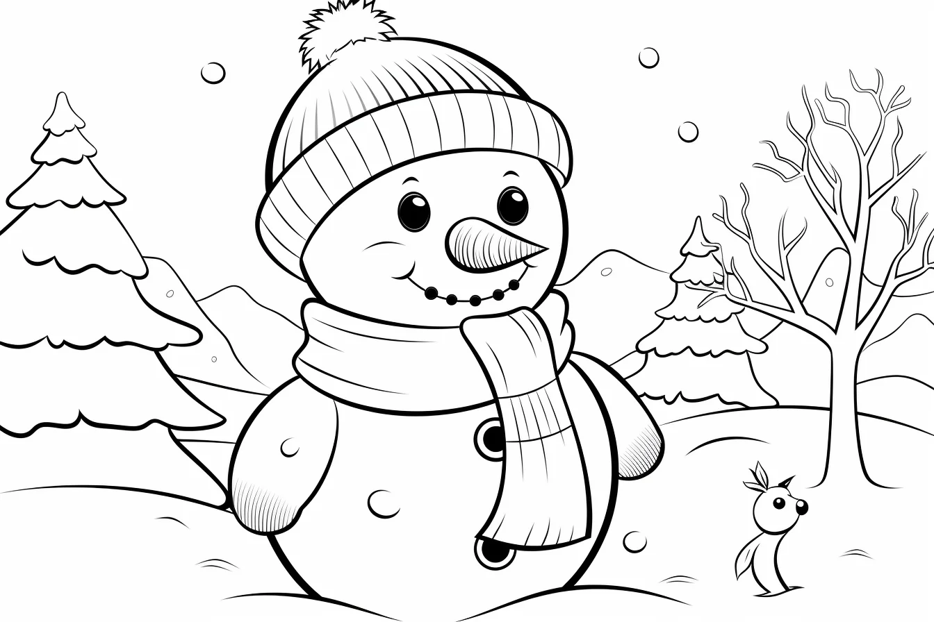 free printable snowman coloring page