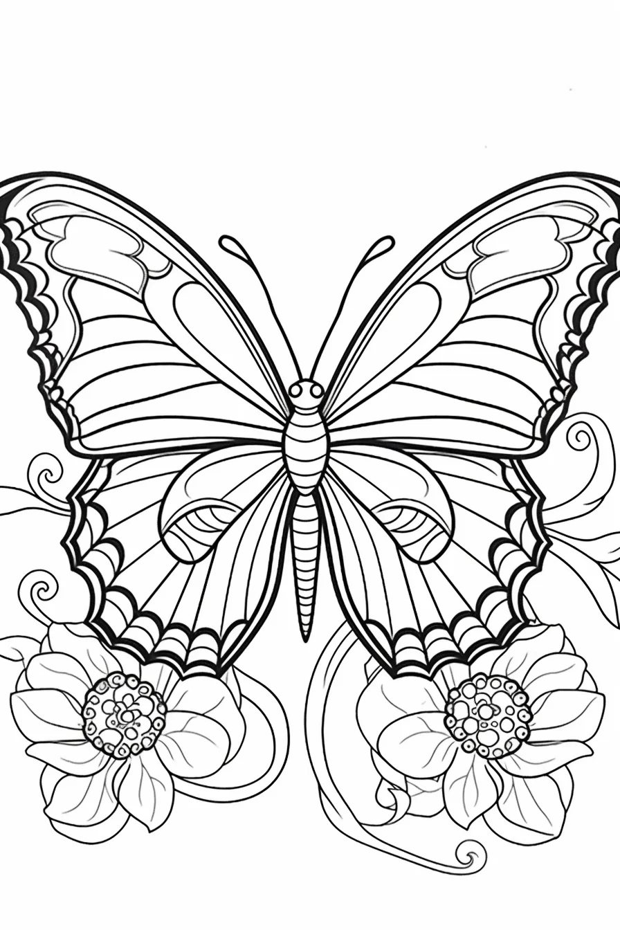 free printable summer butterfly coloring pages