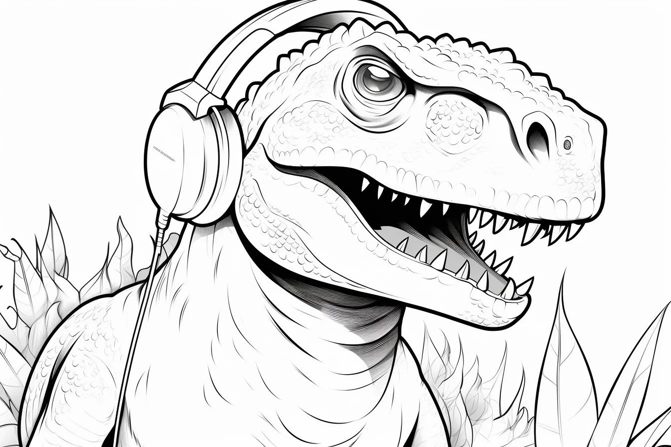 free printable t rex coloring page for kids