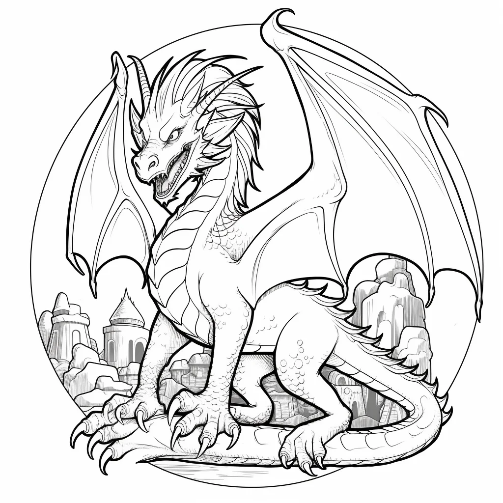 free realistic dragon coloring pages