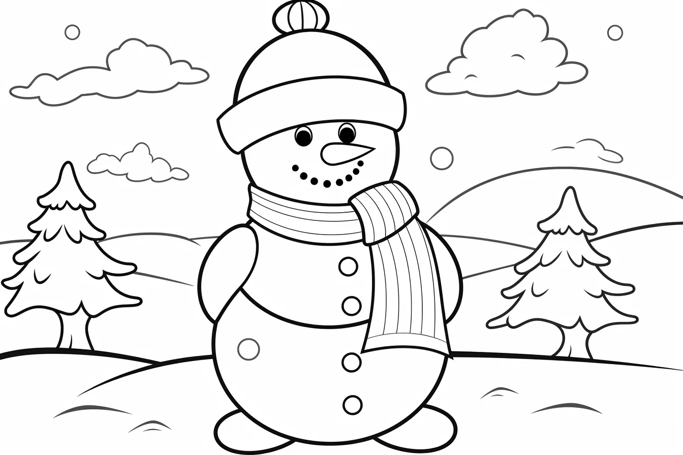 free snowman coloring page