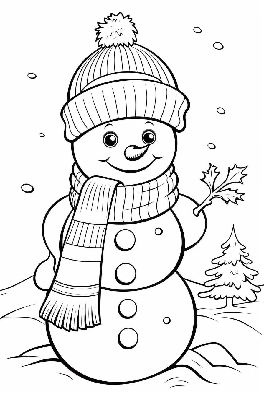 free snowman winter coloring pages
