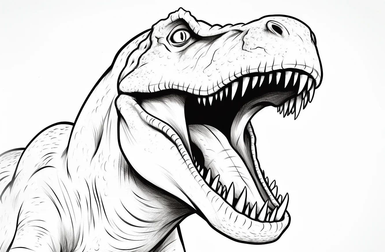 free t rex coloring page