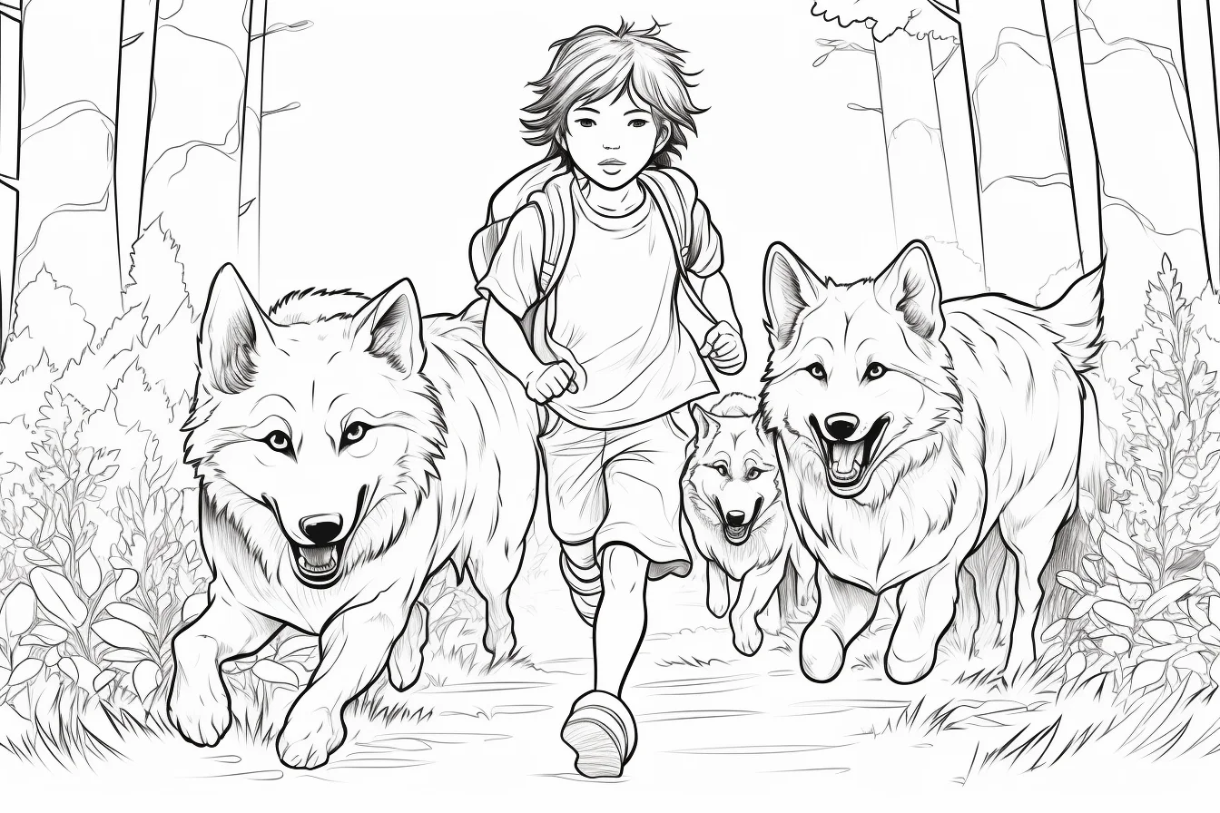 free wolf coloring sheet