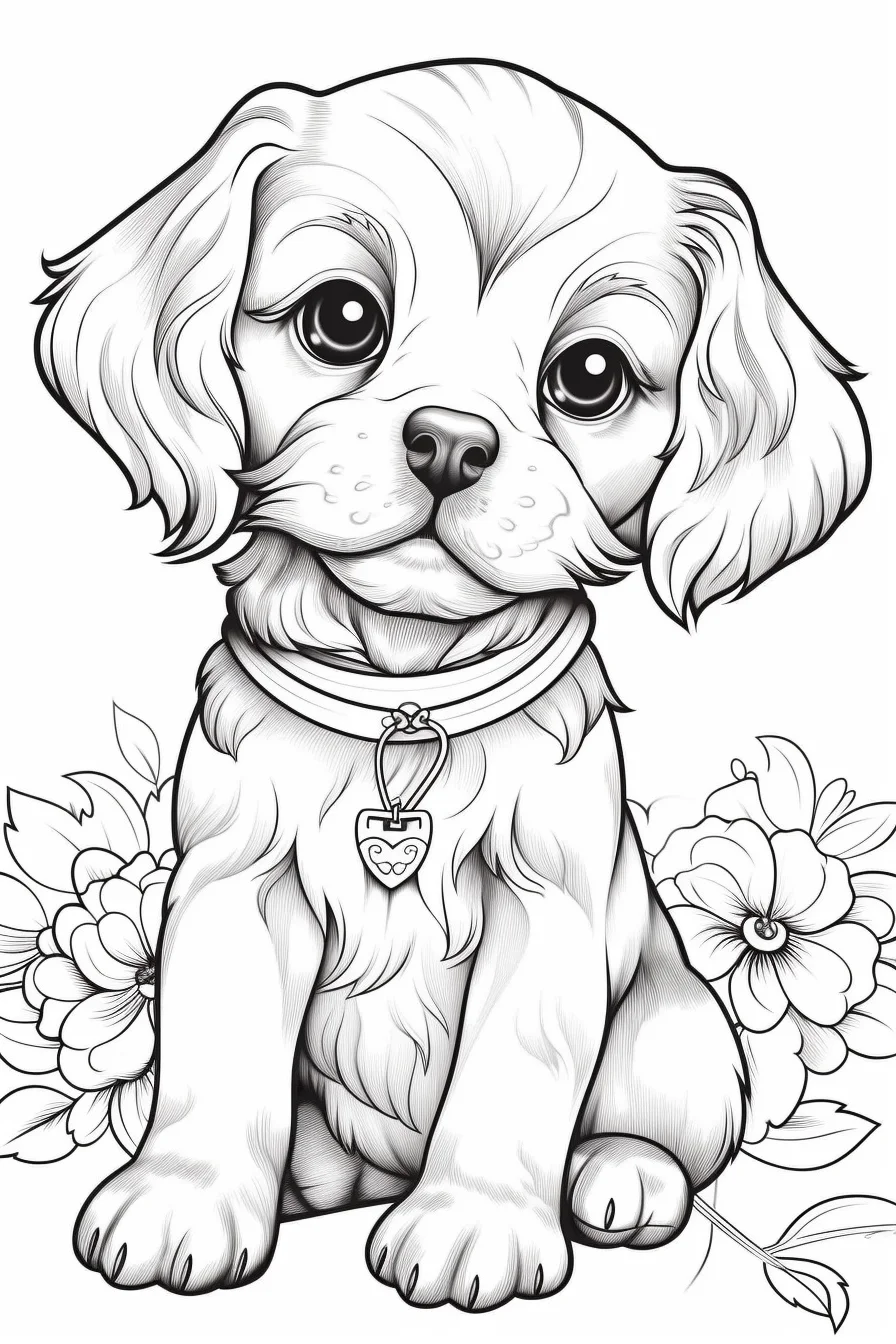 hard printable puppy coloring pages