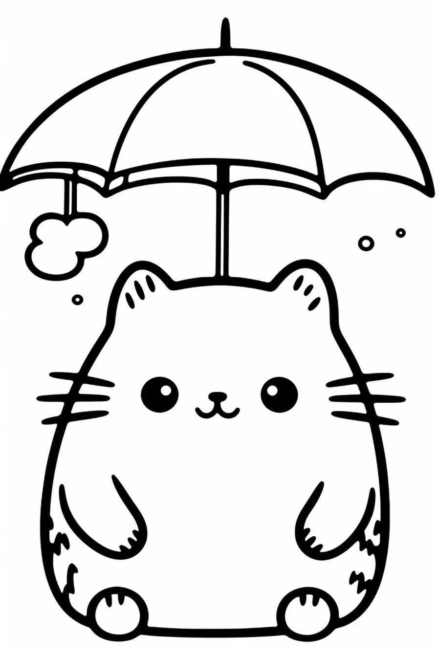 kawaii cute cat coloring pages