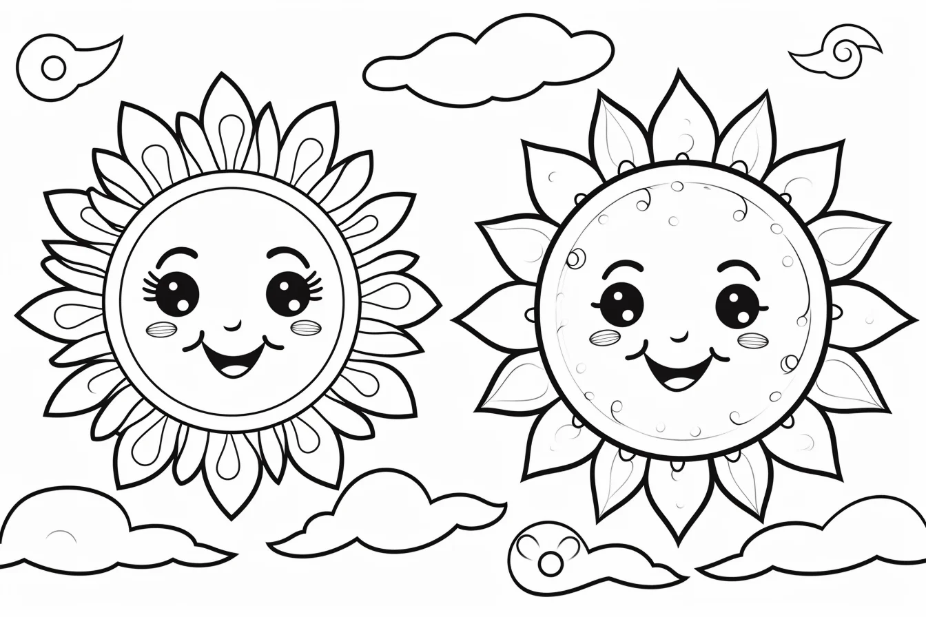 kawaii cute summer coloring pages