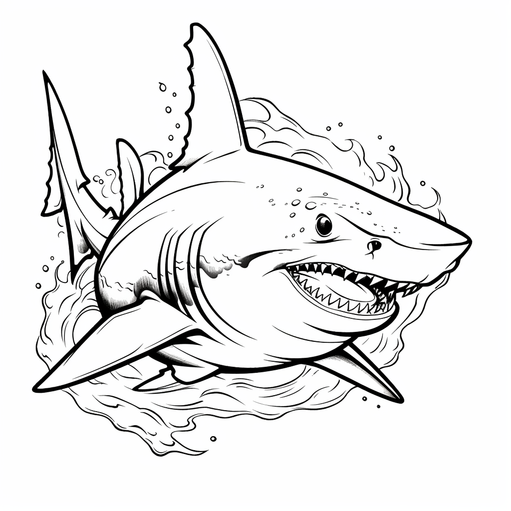 kids easy shark coloring pages