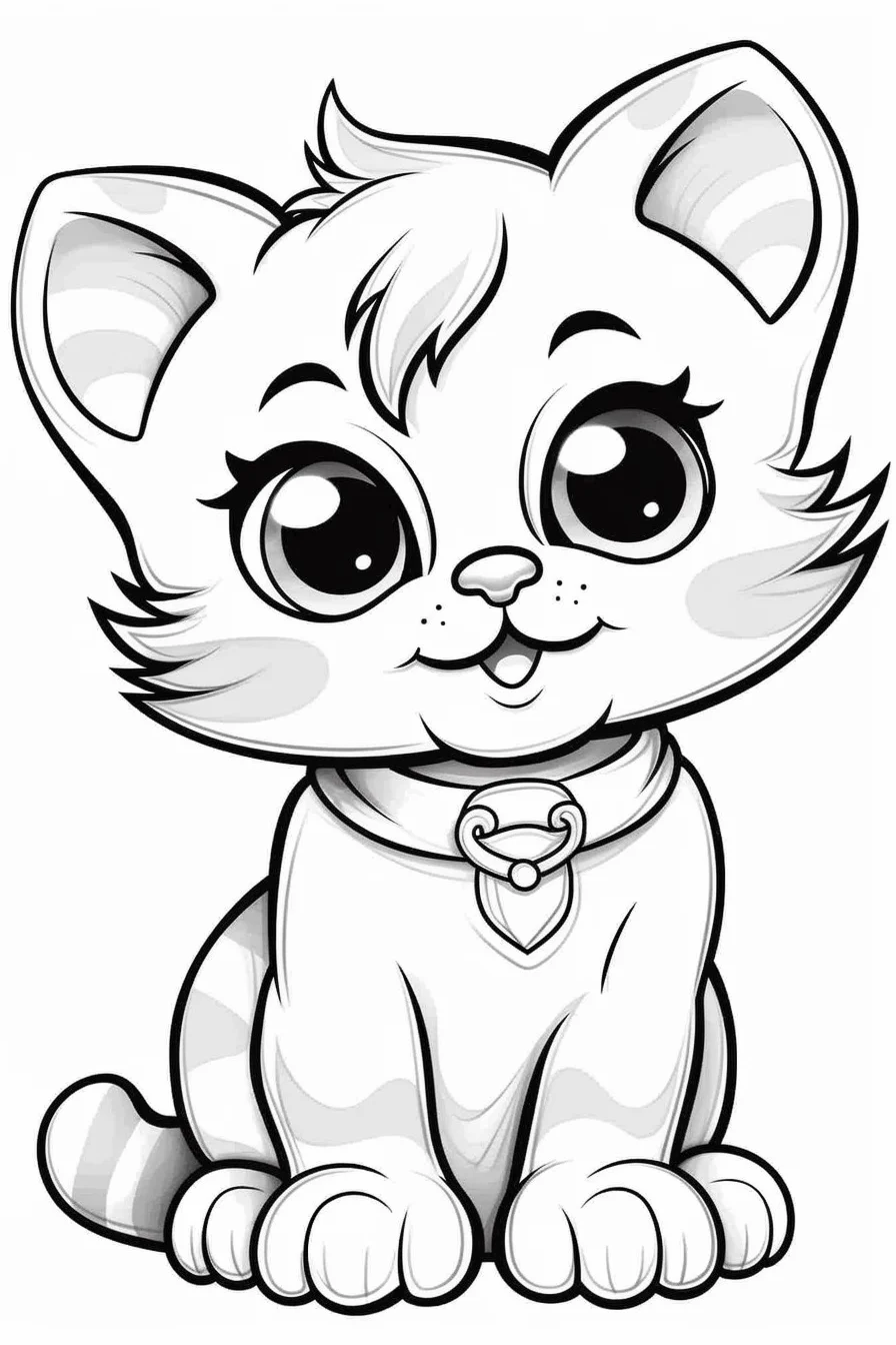 kitten cat coloring pages for kids