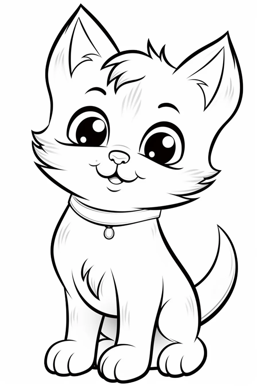 kitten cat coloring pages for kids