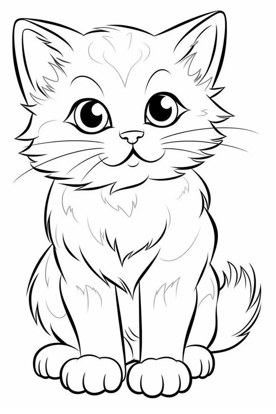 kitten cat coloring pages printable