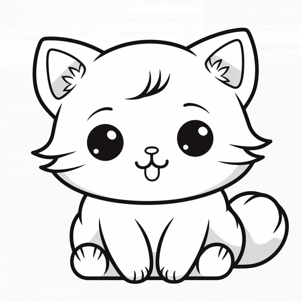 kitten cute cat coloring pages for kids