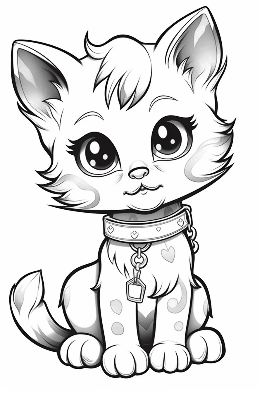 kitten cute cat coloring pages printable