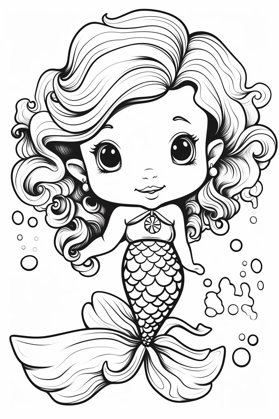 little mermaid coloring pages free printable cute