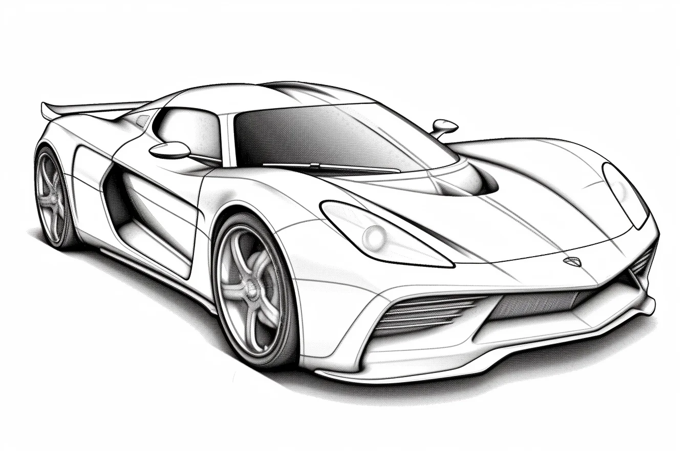 luxury car coloring pages free