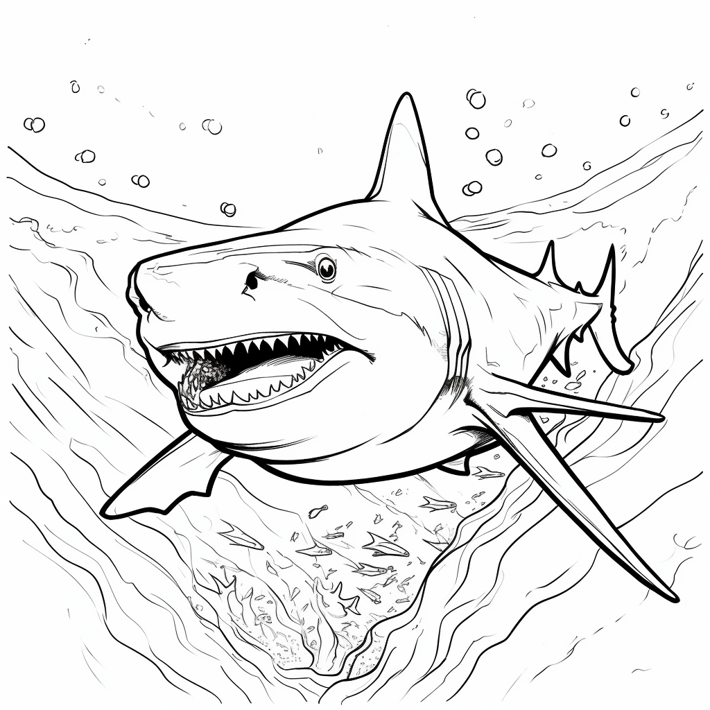 megalodon shark coloring pages