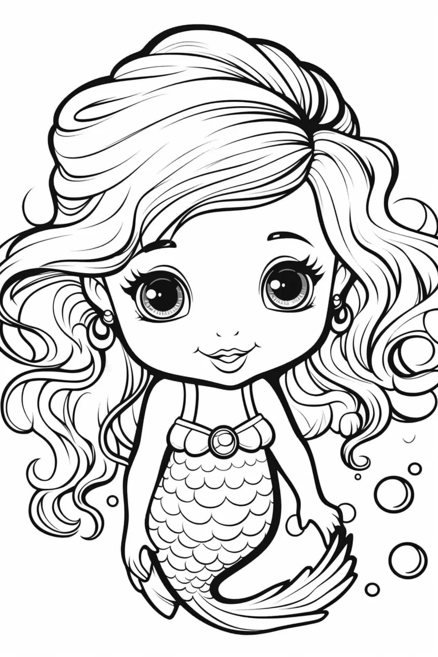 mermaid ariel coloring page
