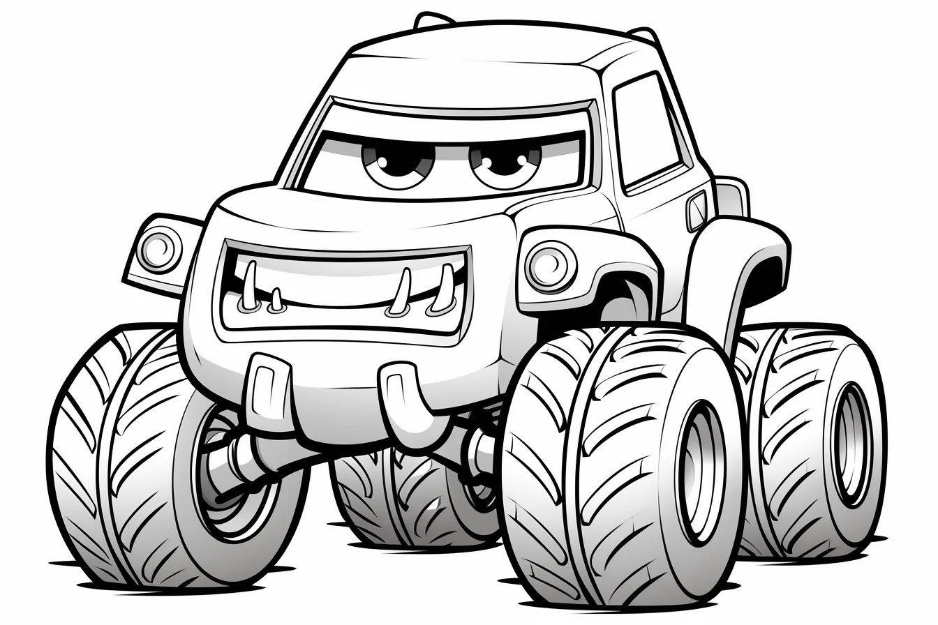 monster truck coloring page free printable