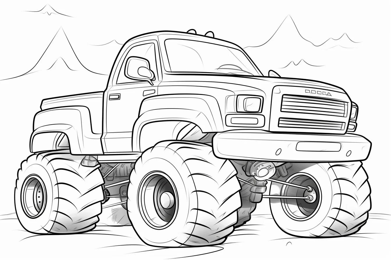 monster truck coloring page free