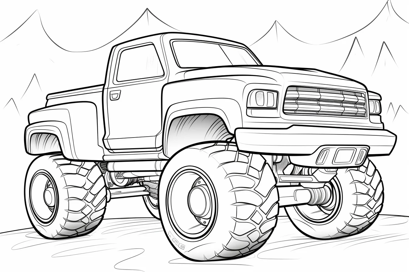 monster truck coloring pages for kids printable