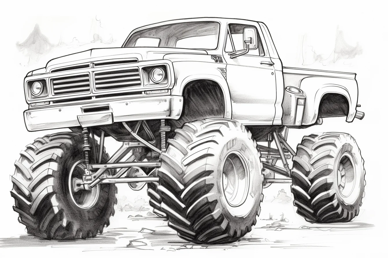 monster truck coloring pages for kids