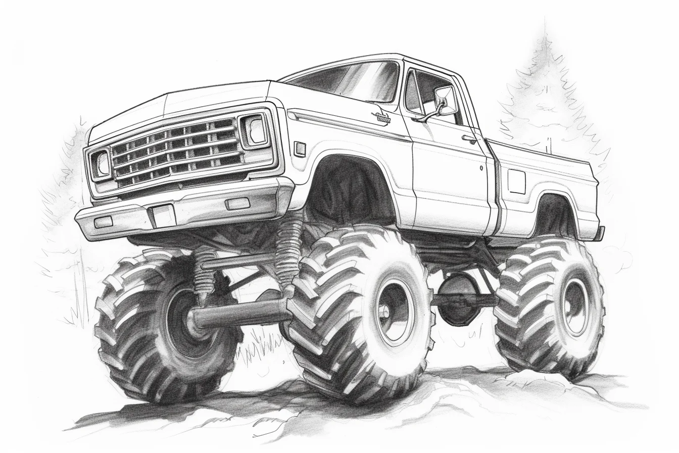 monster truck coloring pages free