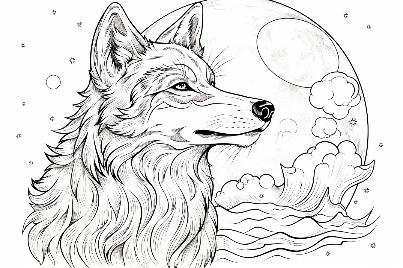 Free Printable Captivating Easy Realistic Wolf Coloring Pages